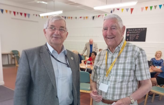 Councillor Nigel Sinden with Frederick Smith on the Opening Day of Hastings Branch
