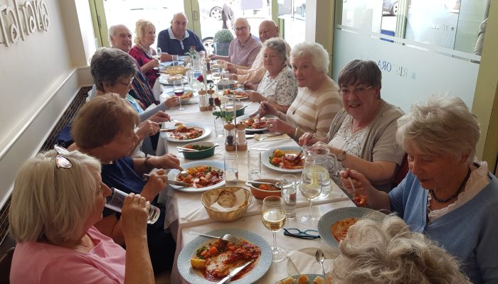JUST FRIENDS, BEXHILL at their lunch meeting in Trattoria Italiana on 26.05.23. Everyone loved their food, and chatted and laughed together for 3 hours.